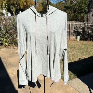 NWT Eileen Fisher M Boxy Hoodie Dkprl Waffle Pattern $138